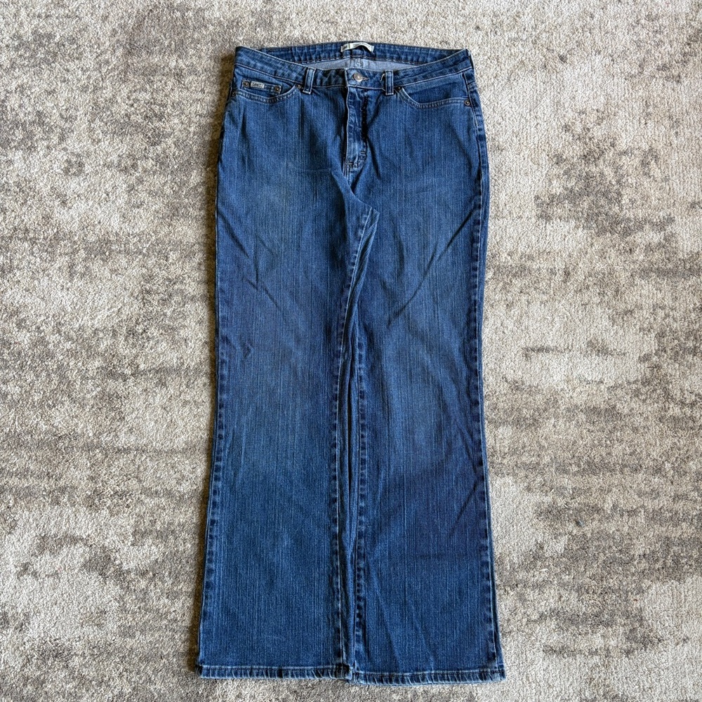 Lee Jeans Natural Bootcut Dark Wash Western Cowgirl Mid Rise Denim Jeans
